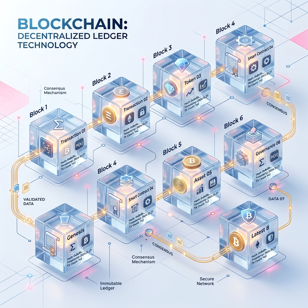 3D Conceptual Diagram of Blockchain Development