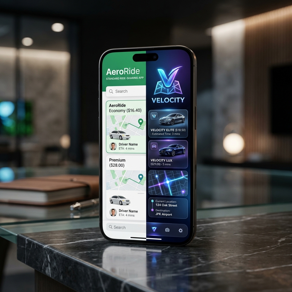 Premium mobile application interface on a modern smartphone